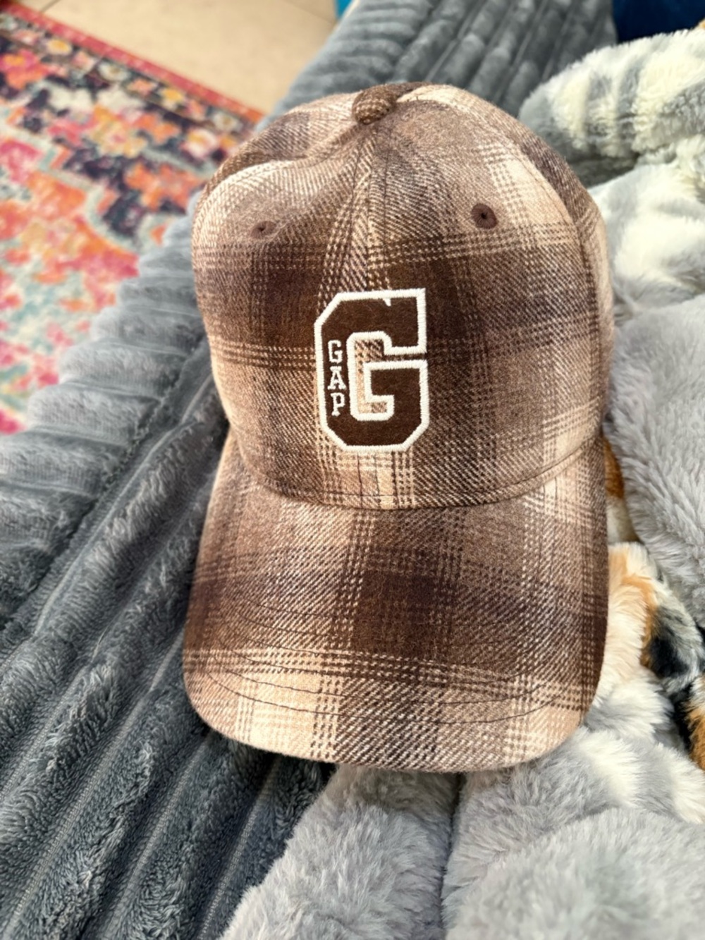 GAP Brown Plaid Baseball Cap